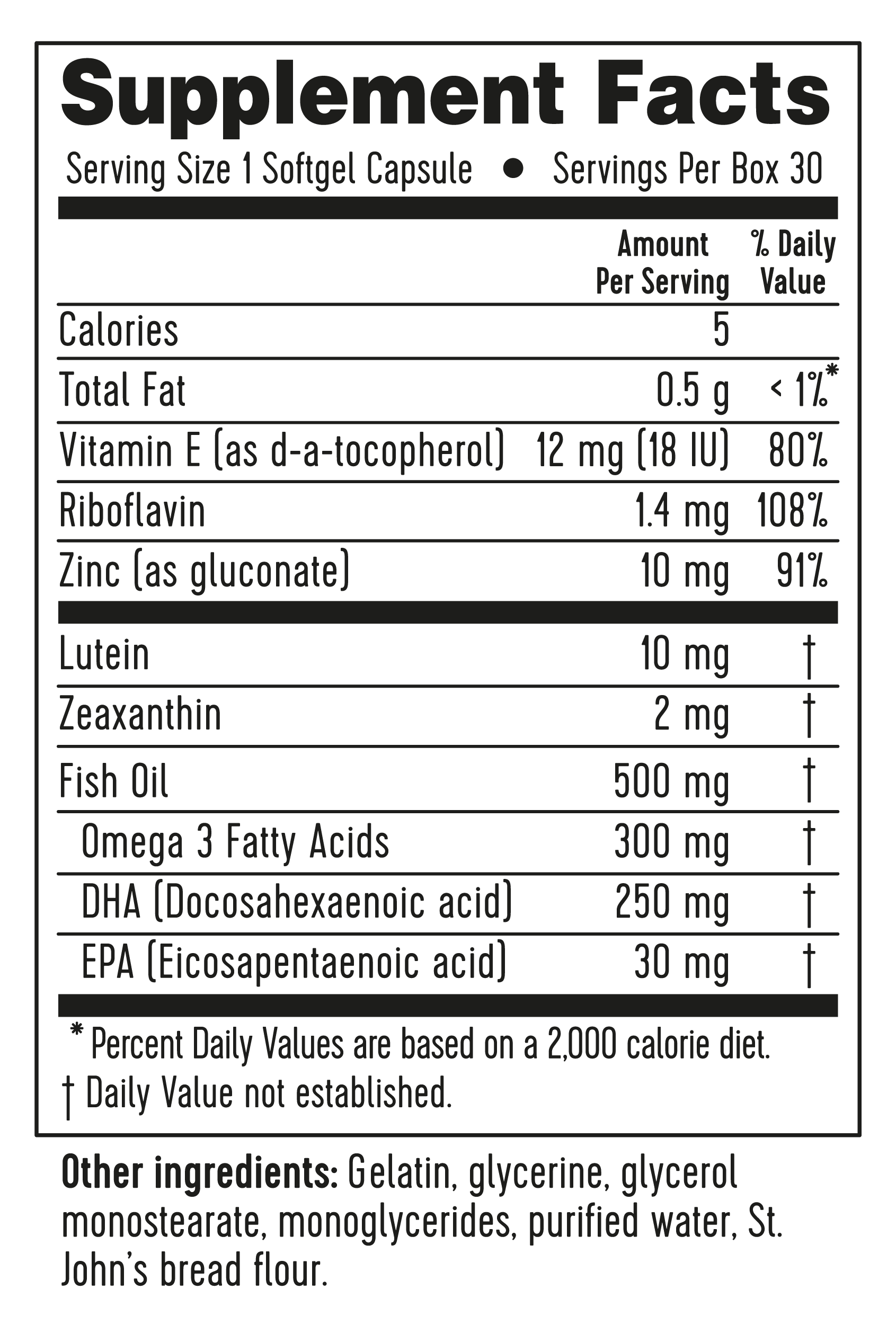 Supplement Label